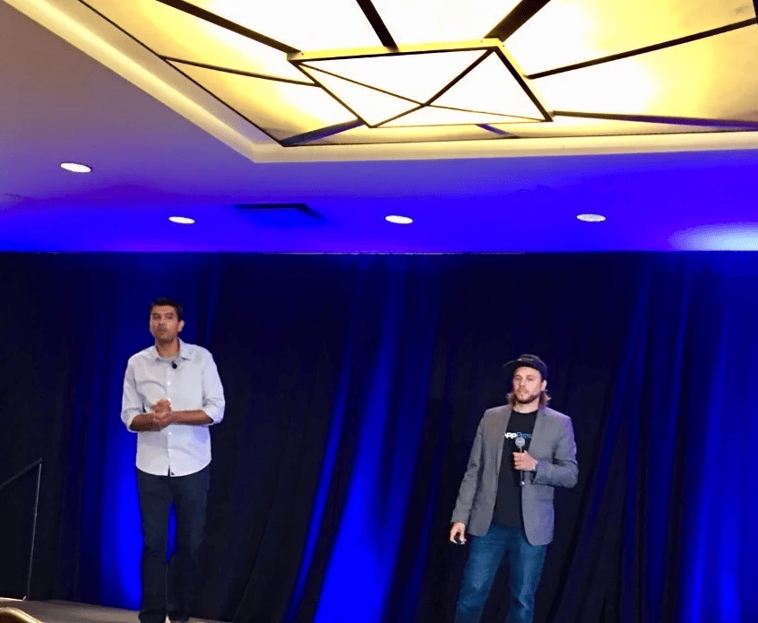 Brian and Ashwin Bhargava on stage at Affiliate Summit East 2019
