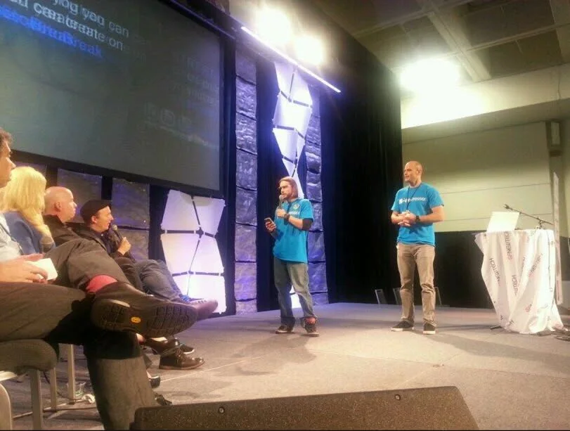 The AppPresser team presenting on the Second Stage at Macworld/iWorld 2014