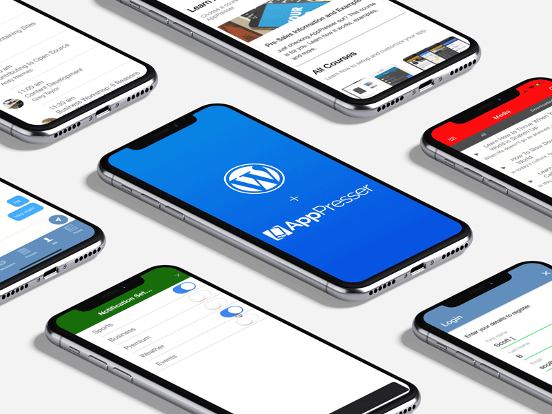 Sample project screens on mobile devices