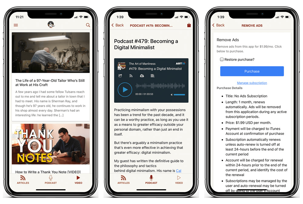 Art of Manliness App: Mobile app built on AppPresser