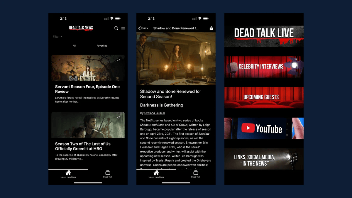 Dead Talk News App: Movie and TV Headlines, Reviews and Dead Talk Live