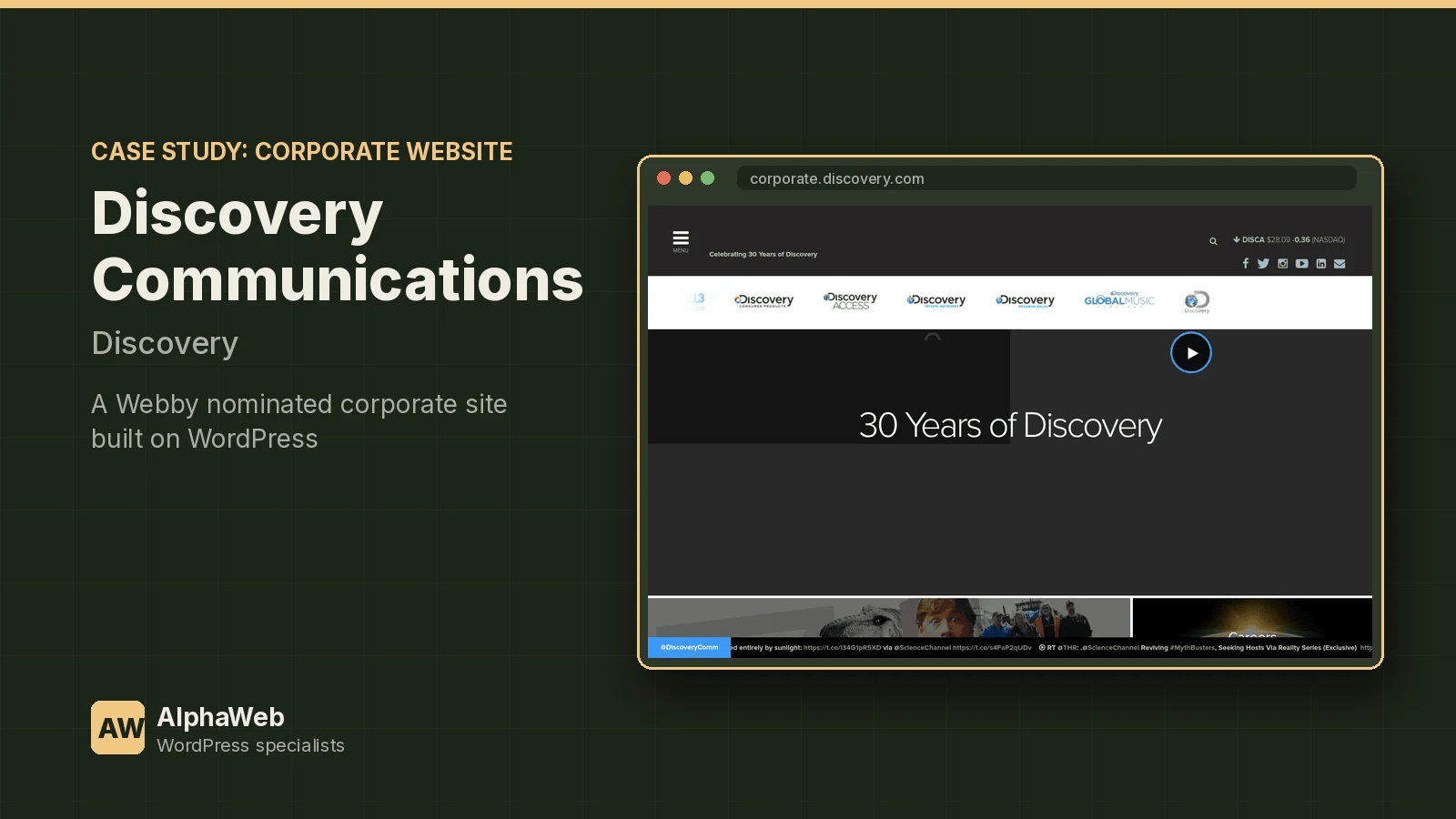 Discovery Communications: A Webby Nominated Corporate Site