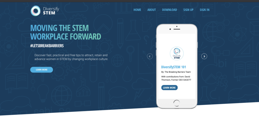 Diversify STEM: Custom mobile app + website