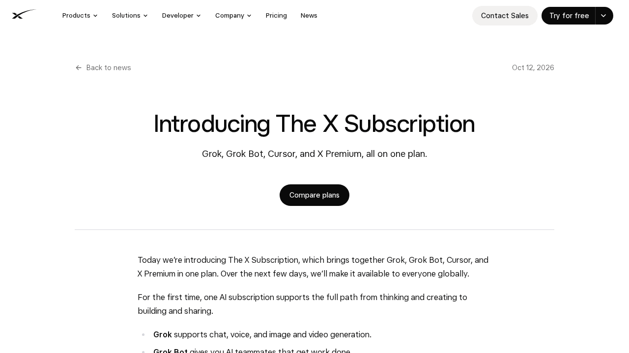 The X Subscription: Grok, Grok Bot, Cursor and X Premium in One Plan