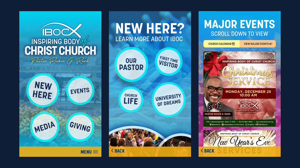 The IBOC App: Live Services, Events and Giving for a Dallas Church