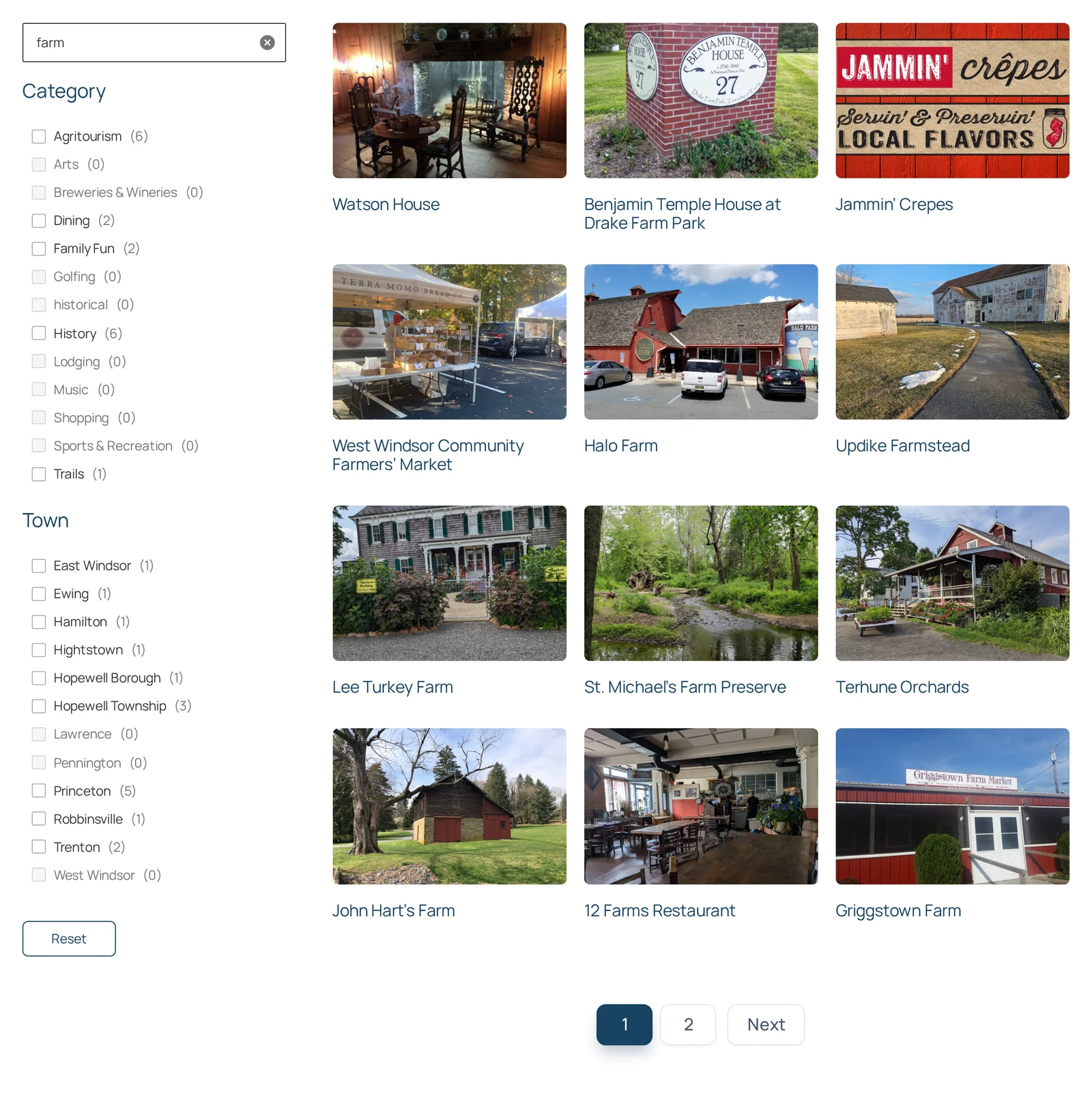 Keyword search for farm with facet counts updating to match the results