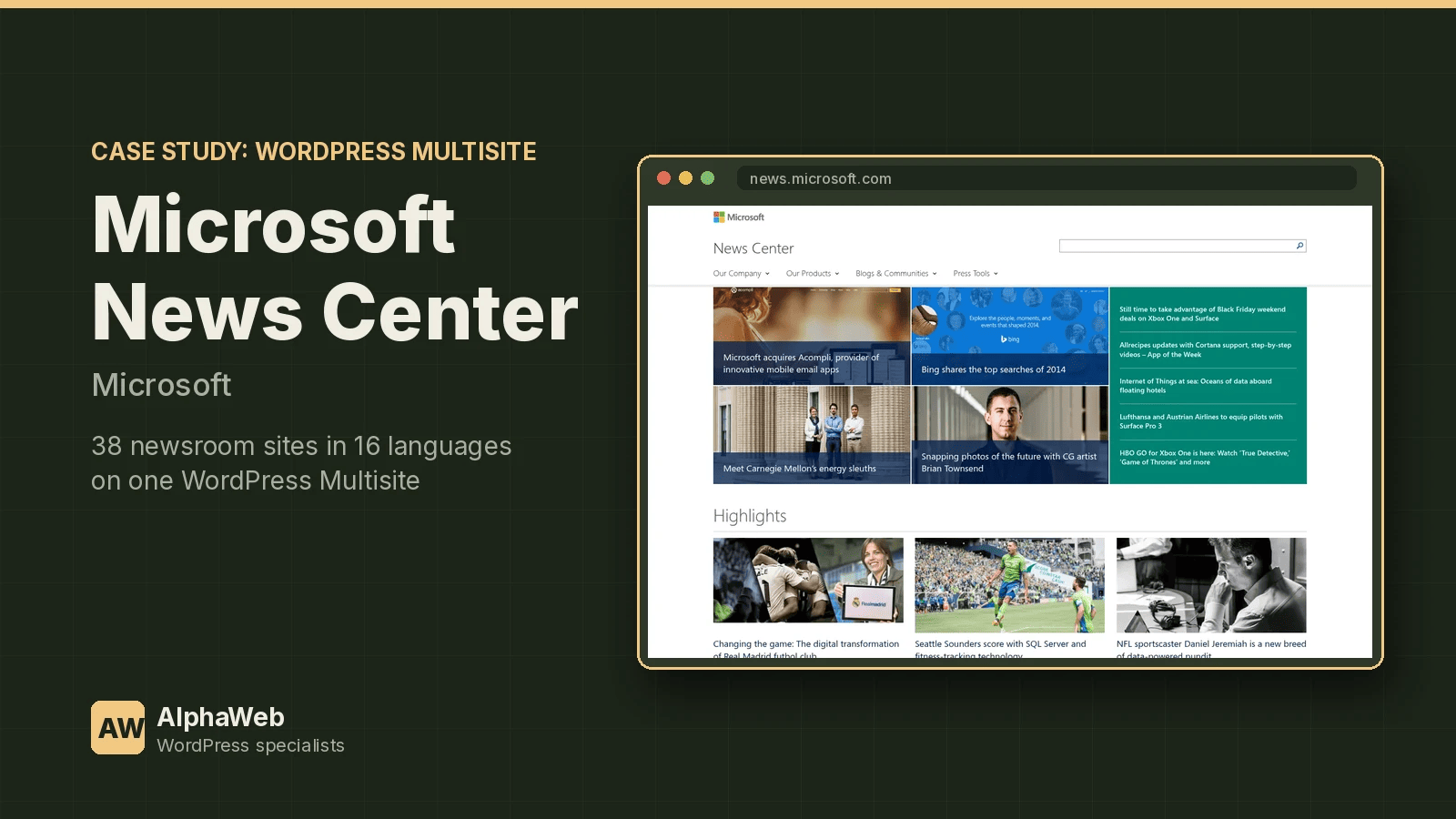 Microsoft News Center: 38 Sites, 16 Languages, One Platform