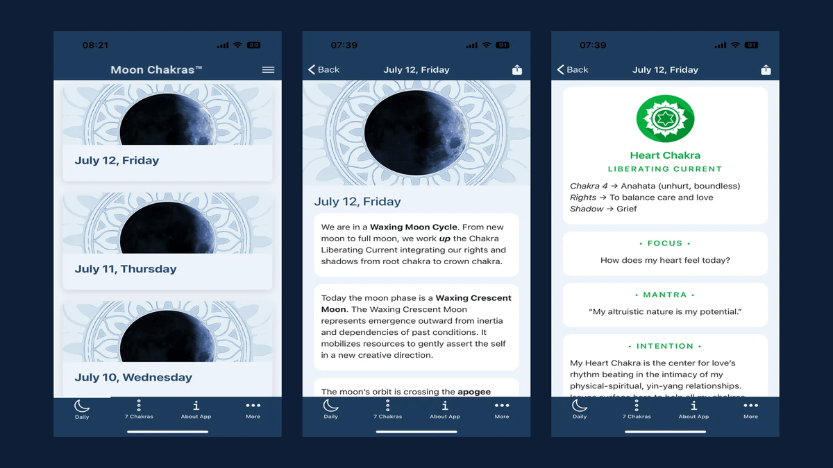 Moon Chakras App: A Daily Moon and Chakra Practice by Syl Carson