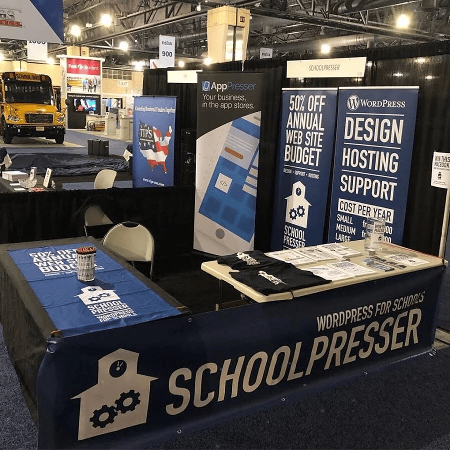 SchoolPresser booth at the NSBA 2019 conference in Philadelphia