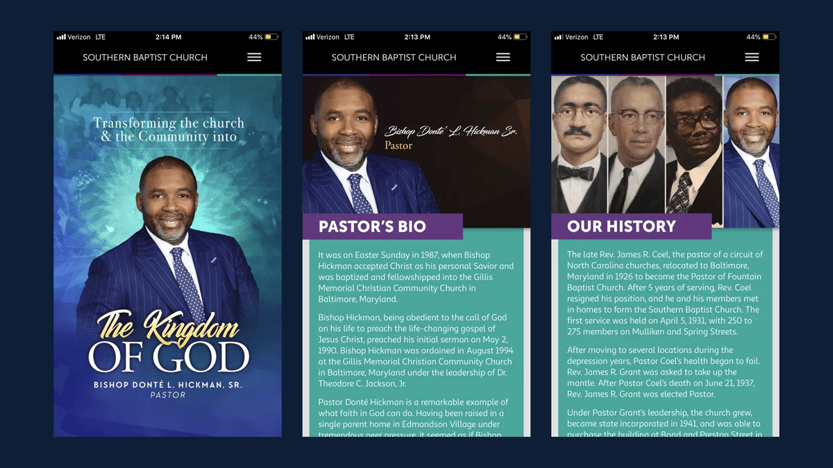 Southern Baptist Church App: Three Locations in Metro Baltimore