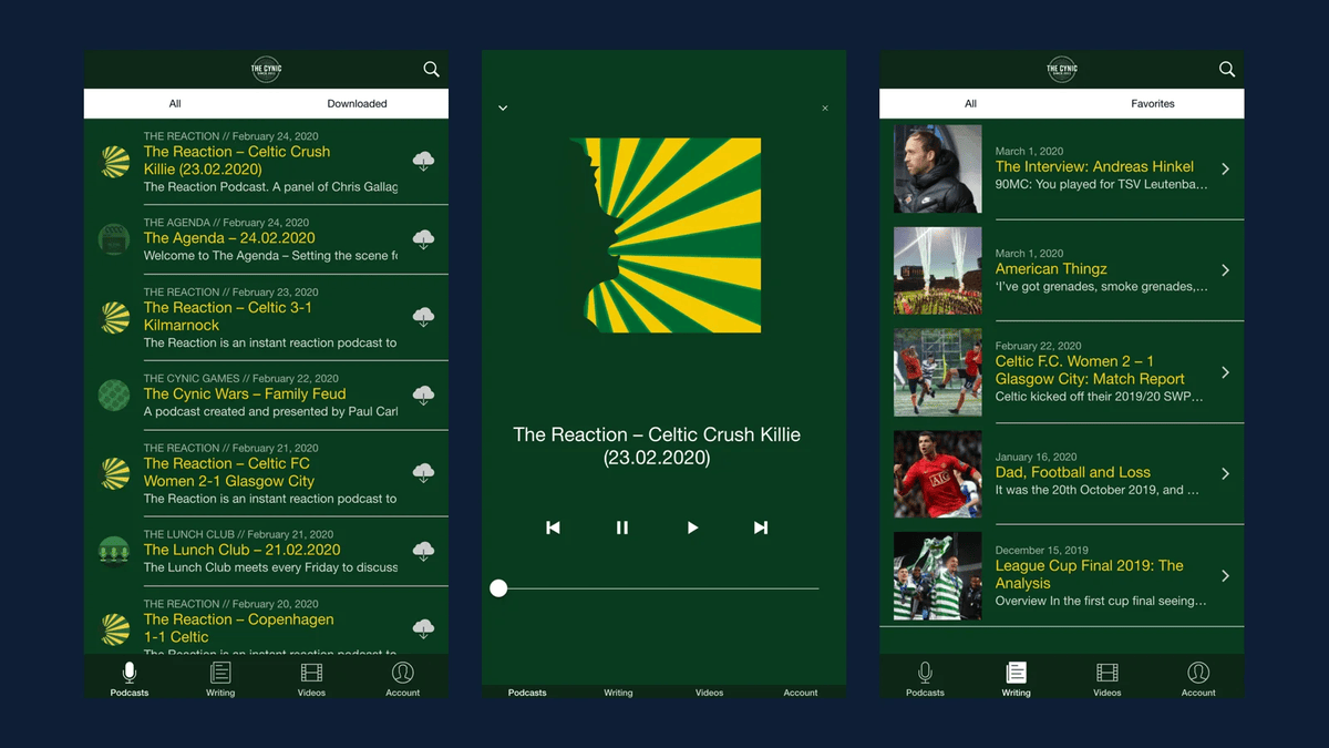 The Cynic Player: Celtic FC Podcasts, Video and Writing in One App