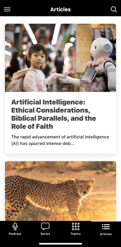 Thrivecast app articles feed