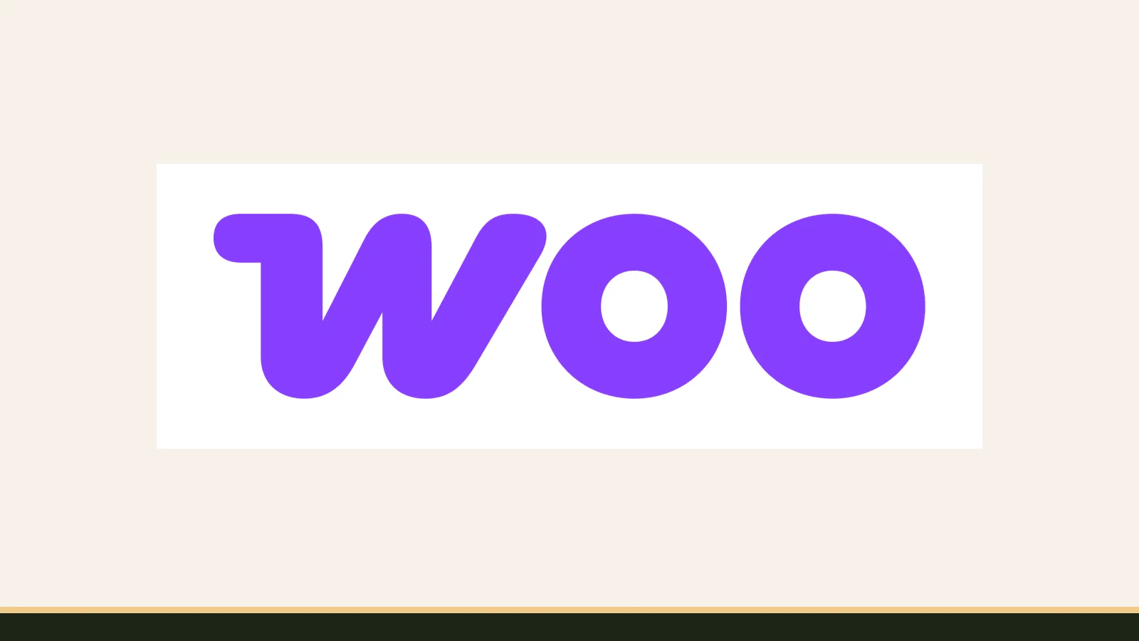 WooCommerce logo on a cream background