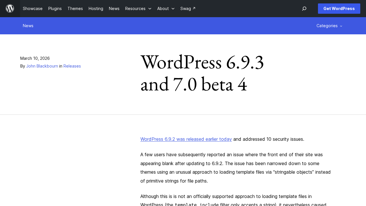 WordPress 6.9.3 Fixes the Blank Front End Bug After 6.9.2