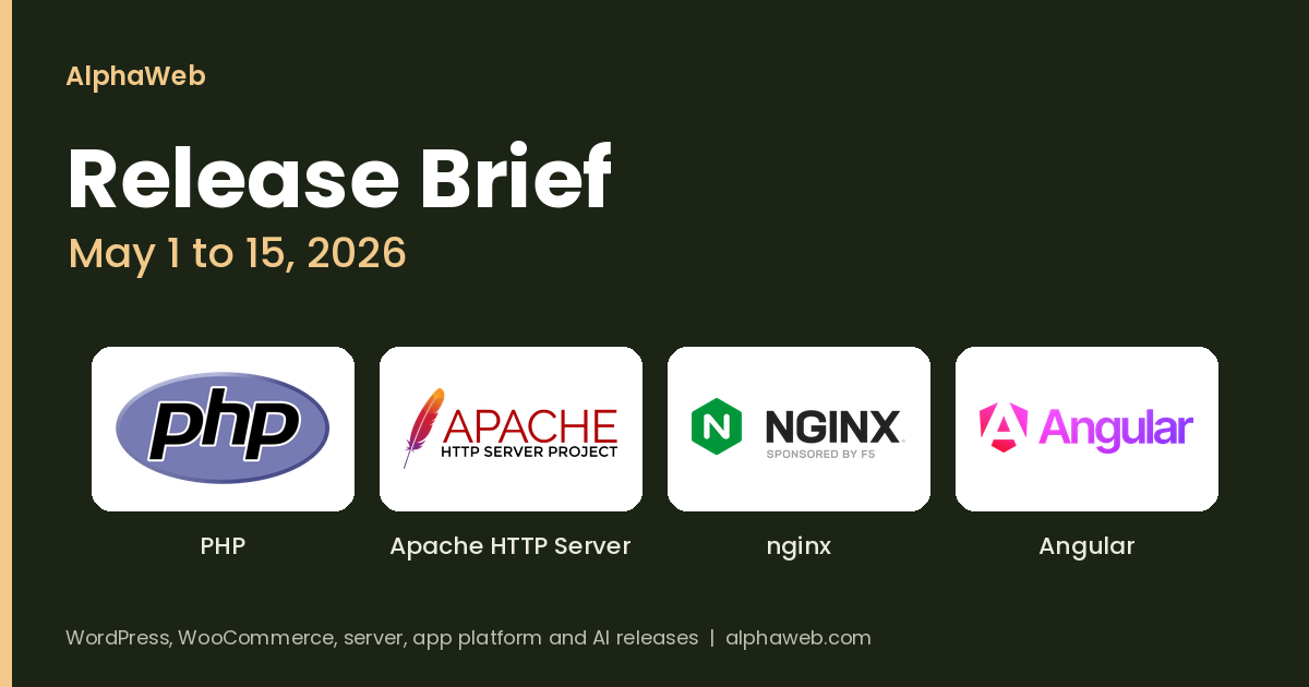 PHP 8.5.6, Apache 2.4.67 and nginx Security Fixes: Release Brief, May 1 to 15, 2026